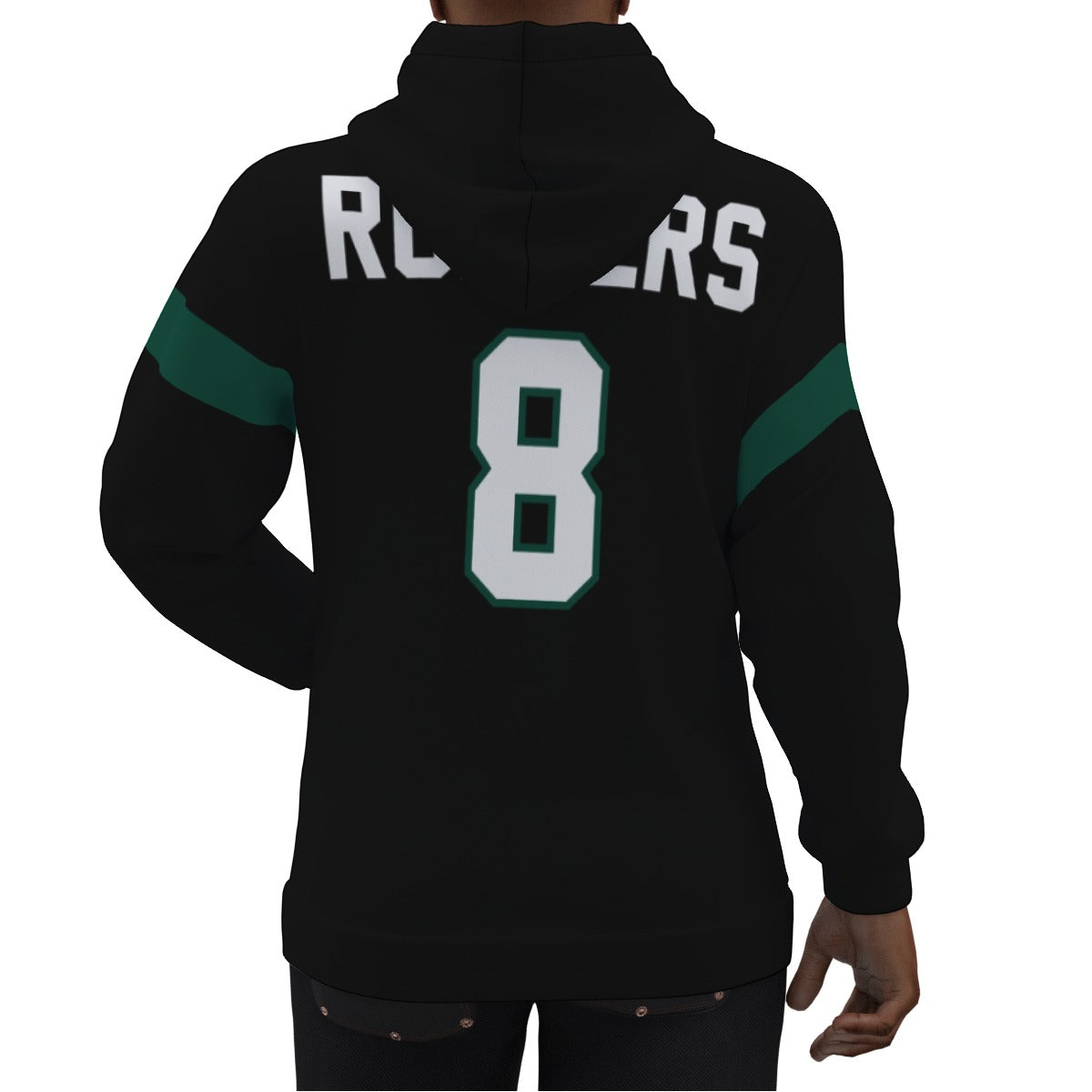 NY Jets Aaron Rodgers Black Jersey Hoodie