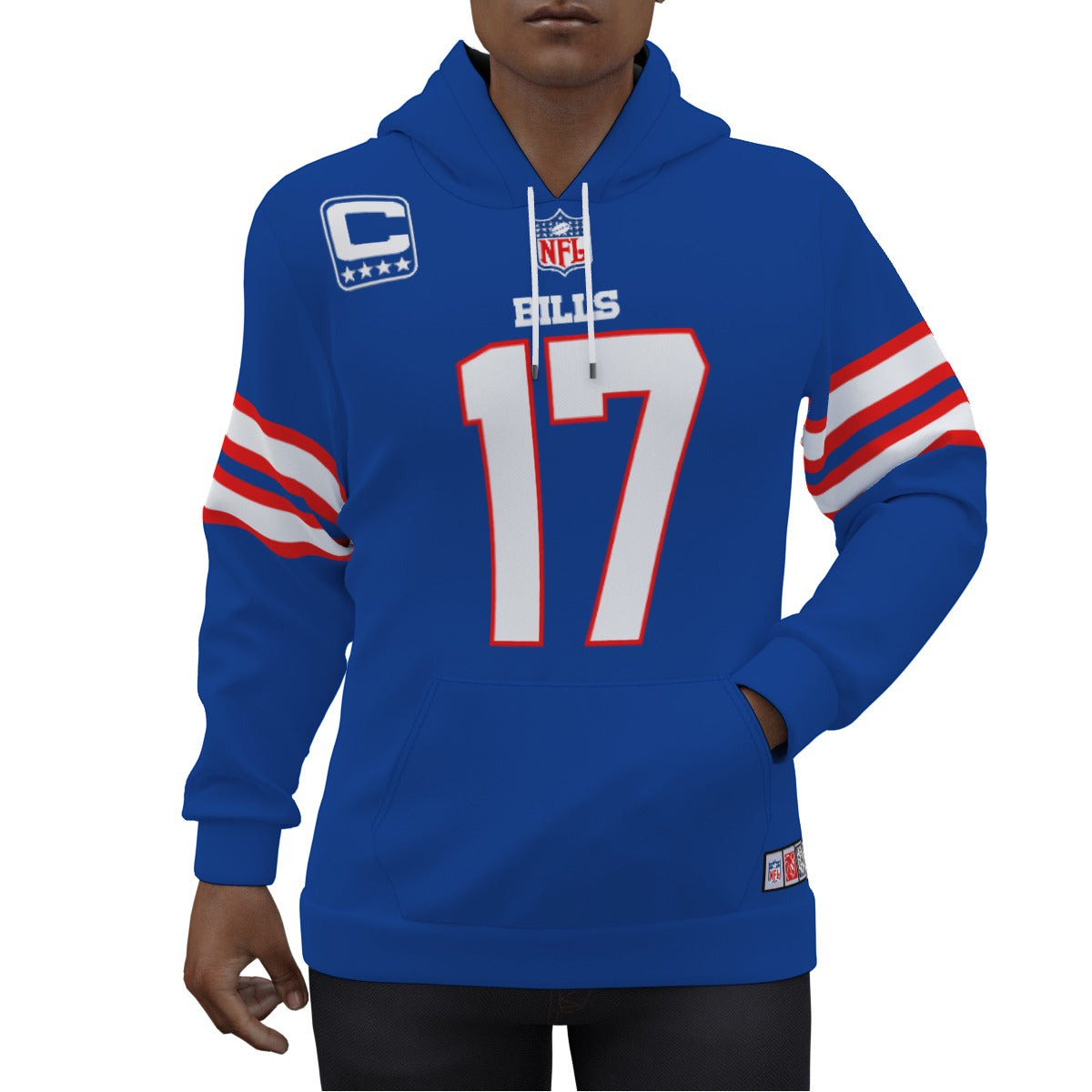 Buffalo Bills Josh Allen Blue Jersey Hoodie