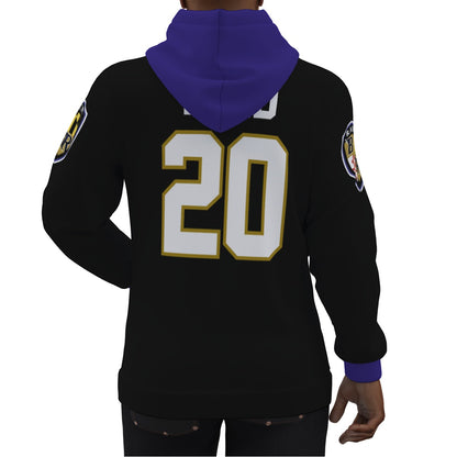 Baltimore Ravens Ed Reed Black Jersey Hoodie