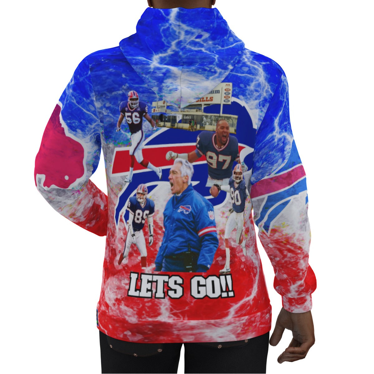 1990s Legends of Buffalo Bills Electric Clouds Style Hoodie