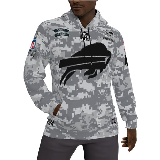 2024 Buffalo Bills Salute to Service Fleeced Lined Jersey Hoodie