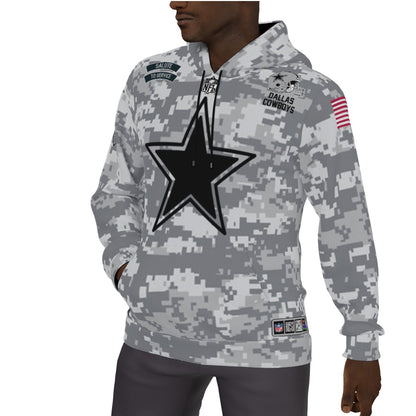 2024 Dallas Cowboys Salute to Service Fleeced Lined Jersey Hoodie