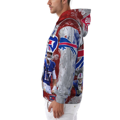 2024 Buffalo Bills Team Hoodie Splattered Paint Zipper Hoodie