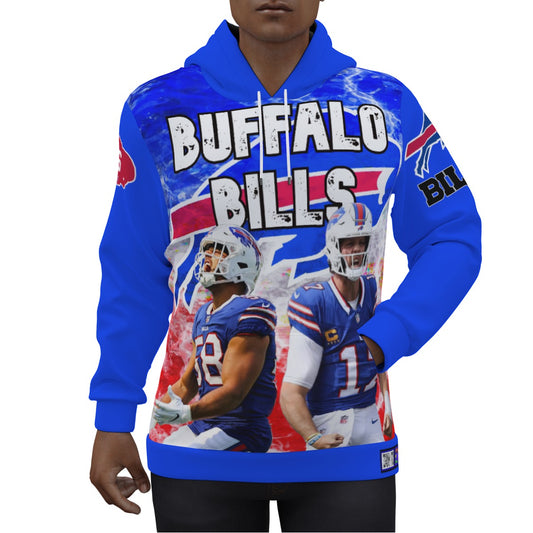 Buffalo Bills 2024 Electric Clouds Hoodie with Blue Sleeves