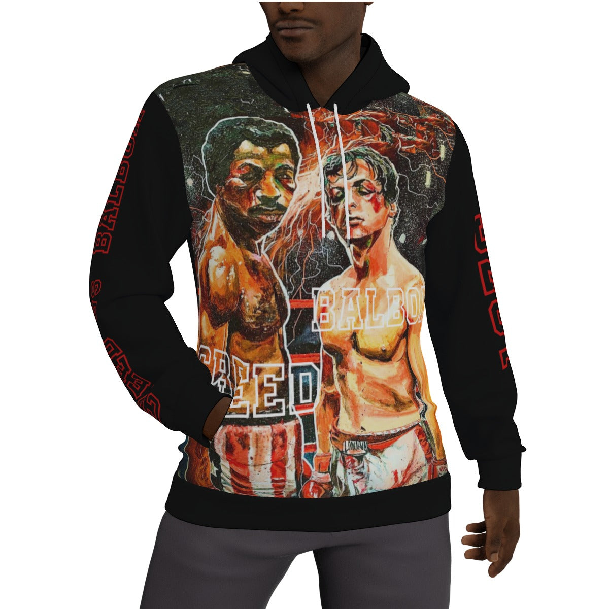 Rocky Balboa vs Apollo Creed Fight Hoodie