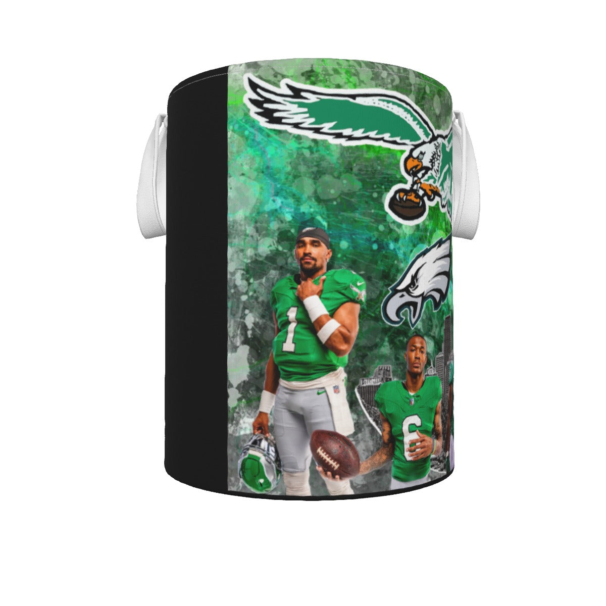 Philadelphia Eagles Team Collage Paint Splatter Laundry Hamper