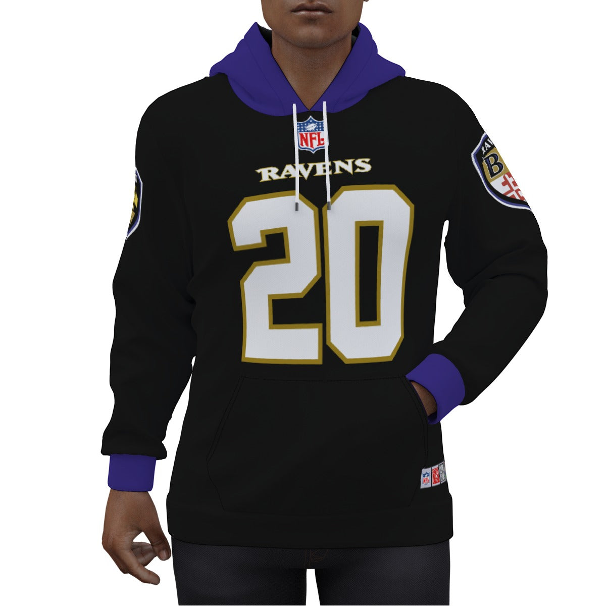 Baltimore Ravens Ed Reed Black Jersey Hoodie