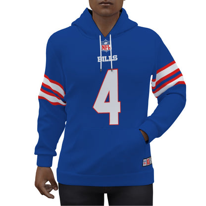 James Cook Buffalo Bills Blue Jersey Hoodie