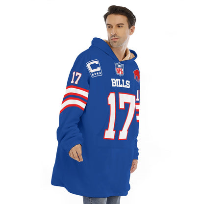 Josh Allen Buffalo Bills Sherpa Fleece Hoodie Blanket