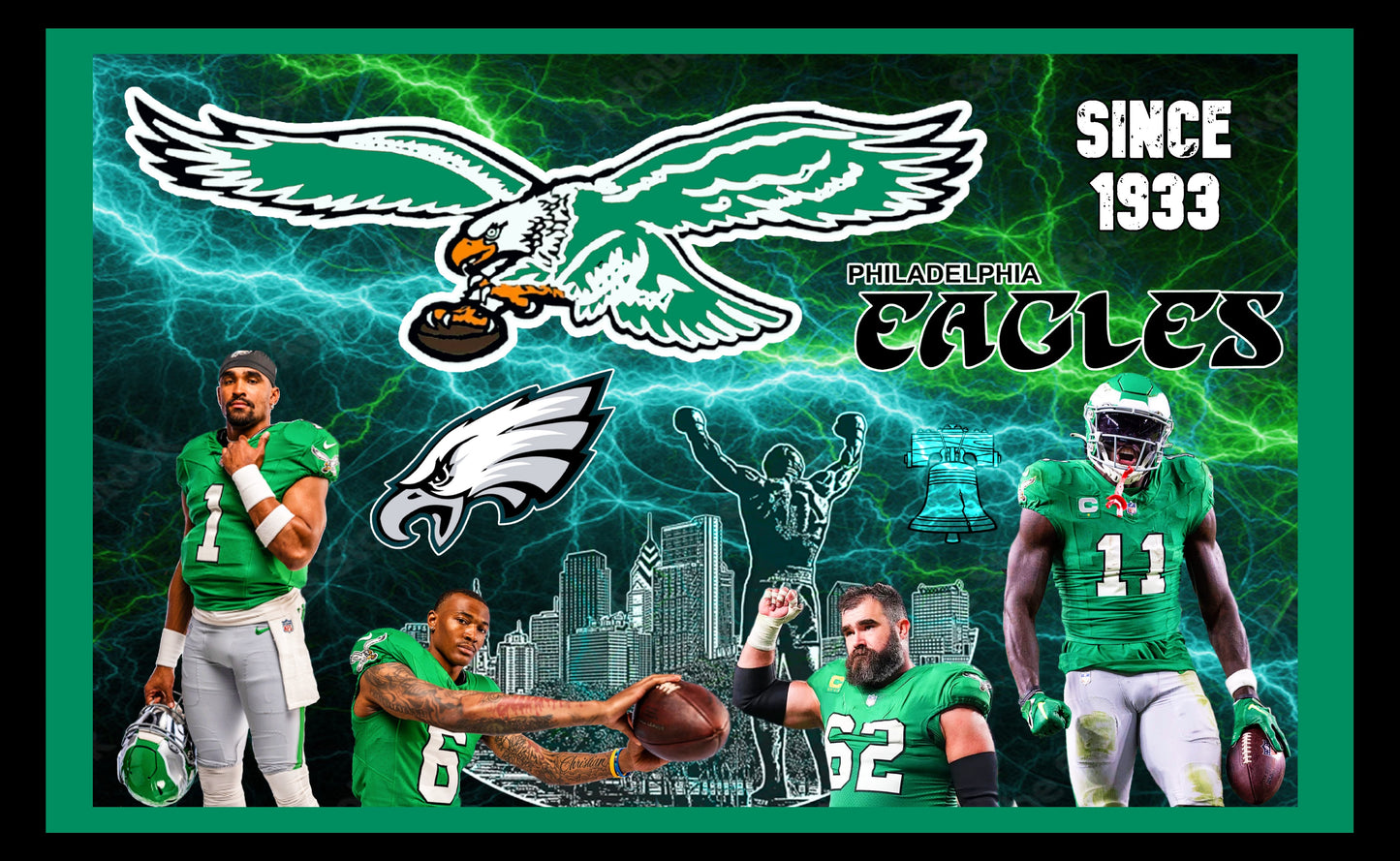 Philadelphia Eagles Fleece Team Blanket Electric Sky Version