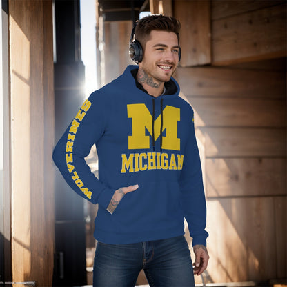 University of Michigan Wolverines Blue Hoodie Version 1