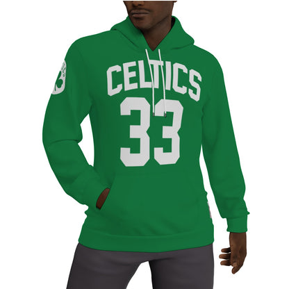 Larry Bird Green Celtics Fleeced Lined Jersey Hoodie