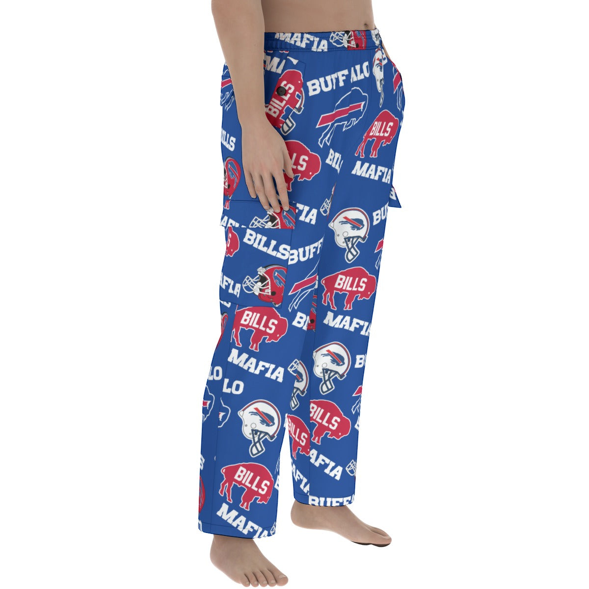 Buffalo Bills Collage Men's Pocket Cargo Pants