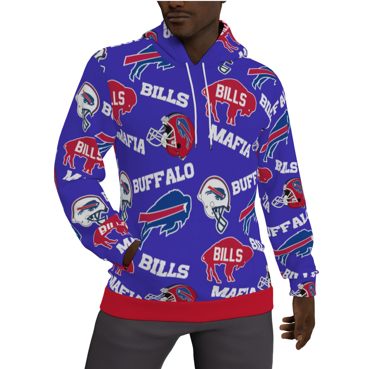 Buffalo Bills Logo Collage Hoodie Fleeced Lined