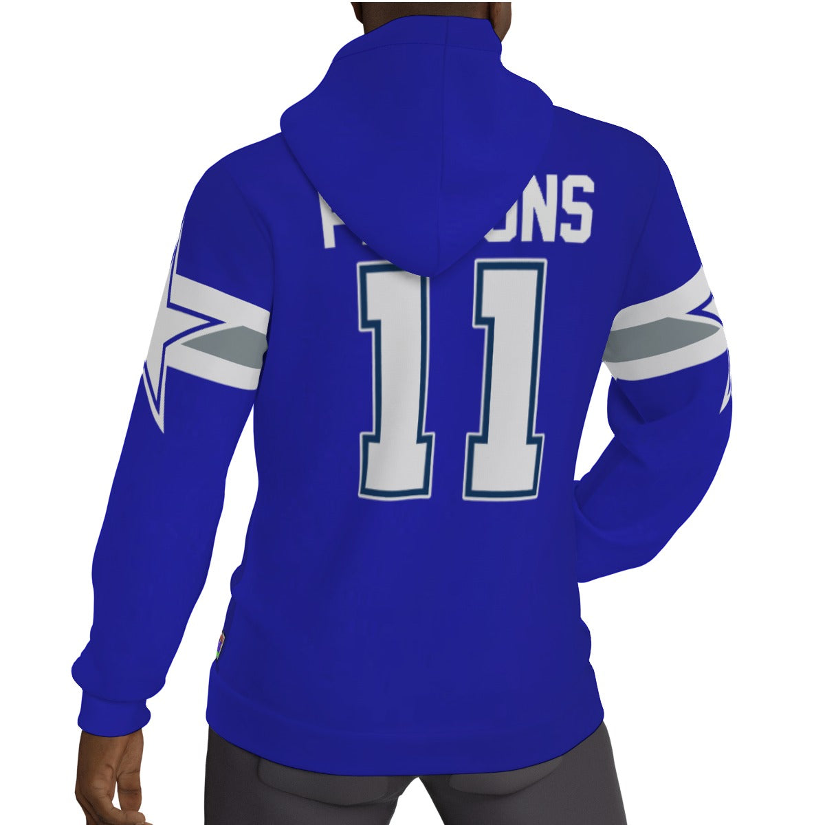 Micah Parsons Fleeced Lined Royal Blue jersey Hoodie