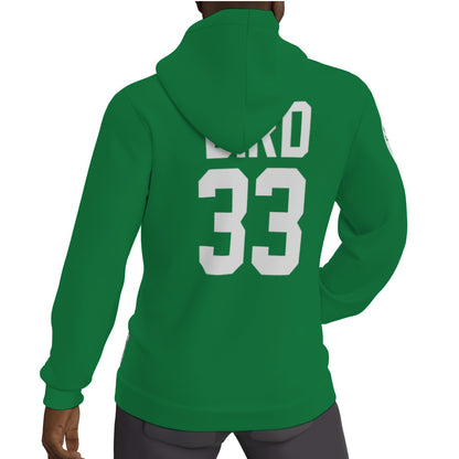 Larry Bird Green Celtics Fleeced Lined Jersey Hoodie