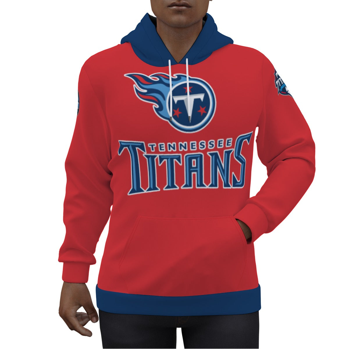 Tennessee Titans Red and Dark Blue Hoodie