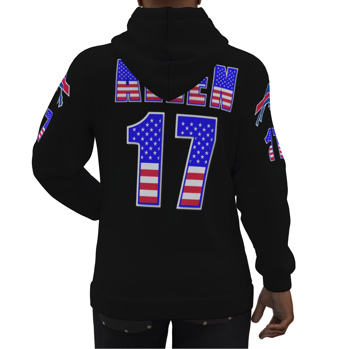 Josh Allen American Flag Buffalo Bills Jersey Hoodie