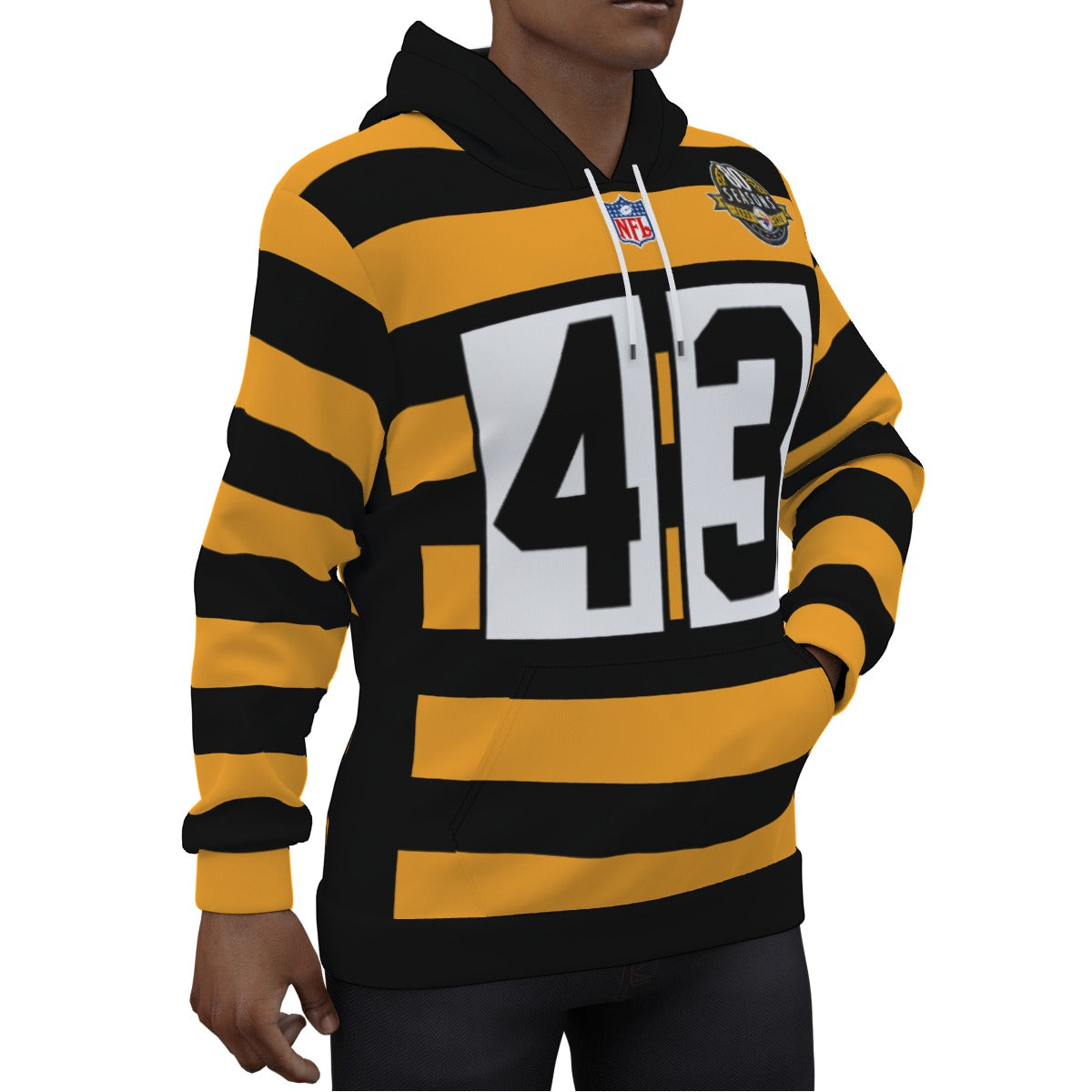 Troy Polamalu Pittsburgh Steelers Bumble Bee Jersey Hoodie