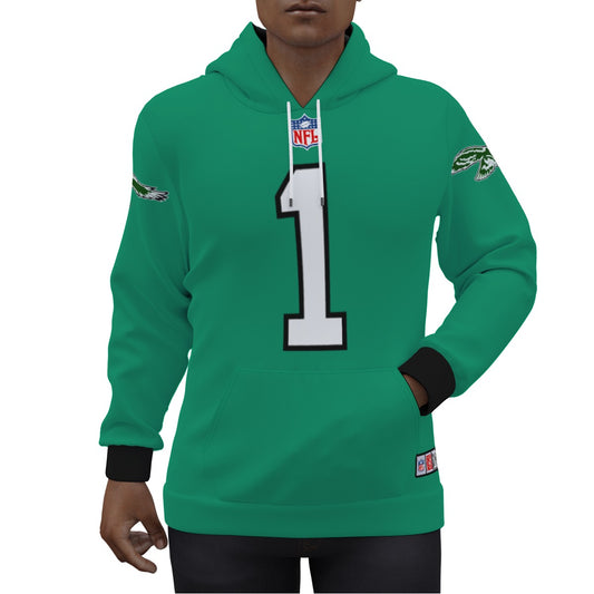 Jalen Hurts Kelly Green Philadelphia Eagles Jersey Hoodie