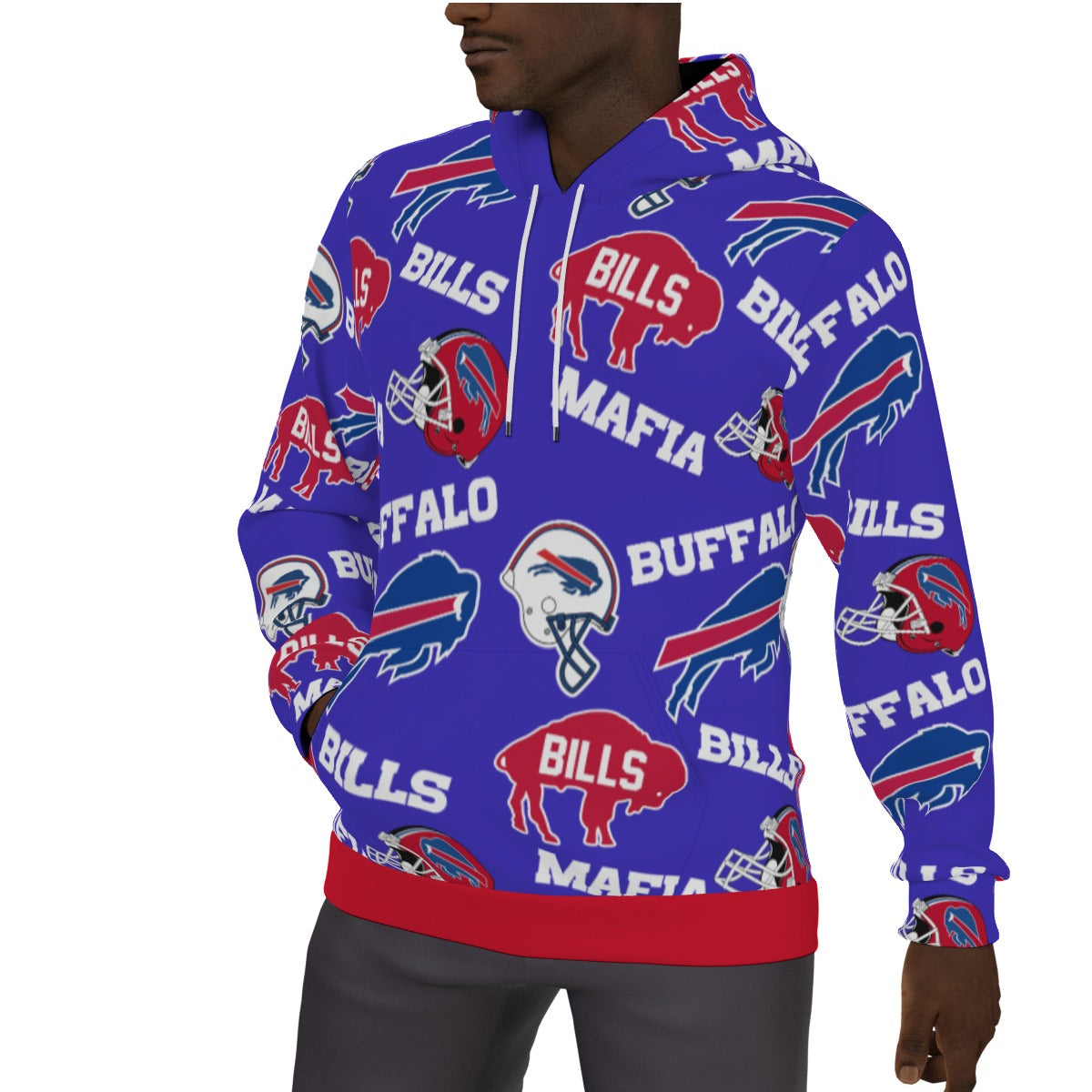 Buffalo Bills Logo Collage Hoodie Fleeced Lined