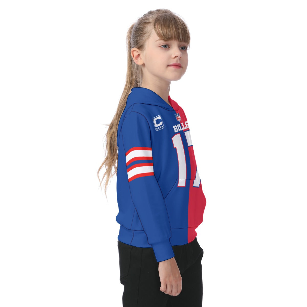 Children's Josh Allen Buffalo Bills Half and Half Jersey Hoodie