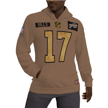 Josh Allen 2023 Salute To Service Fleeced Lined Jersey Hoodie