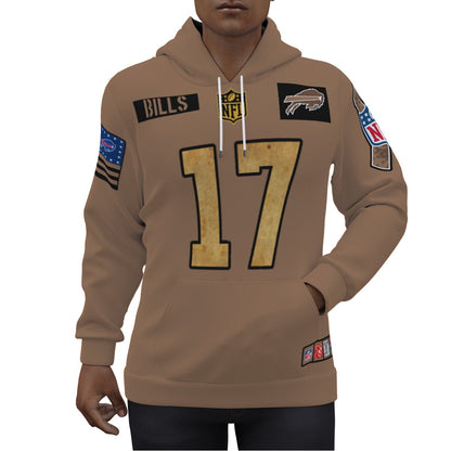 Josh Allen 2023 Salute to Service Color Brown Jersey Hoodie