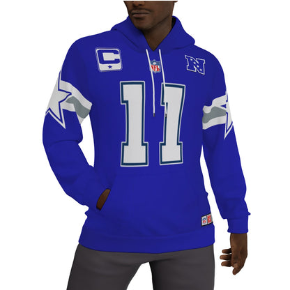 Micah Parsons Fleeced Lined Royal Blue jersey Hoodie