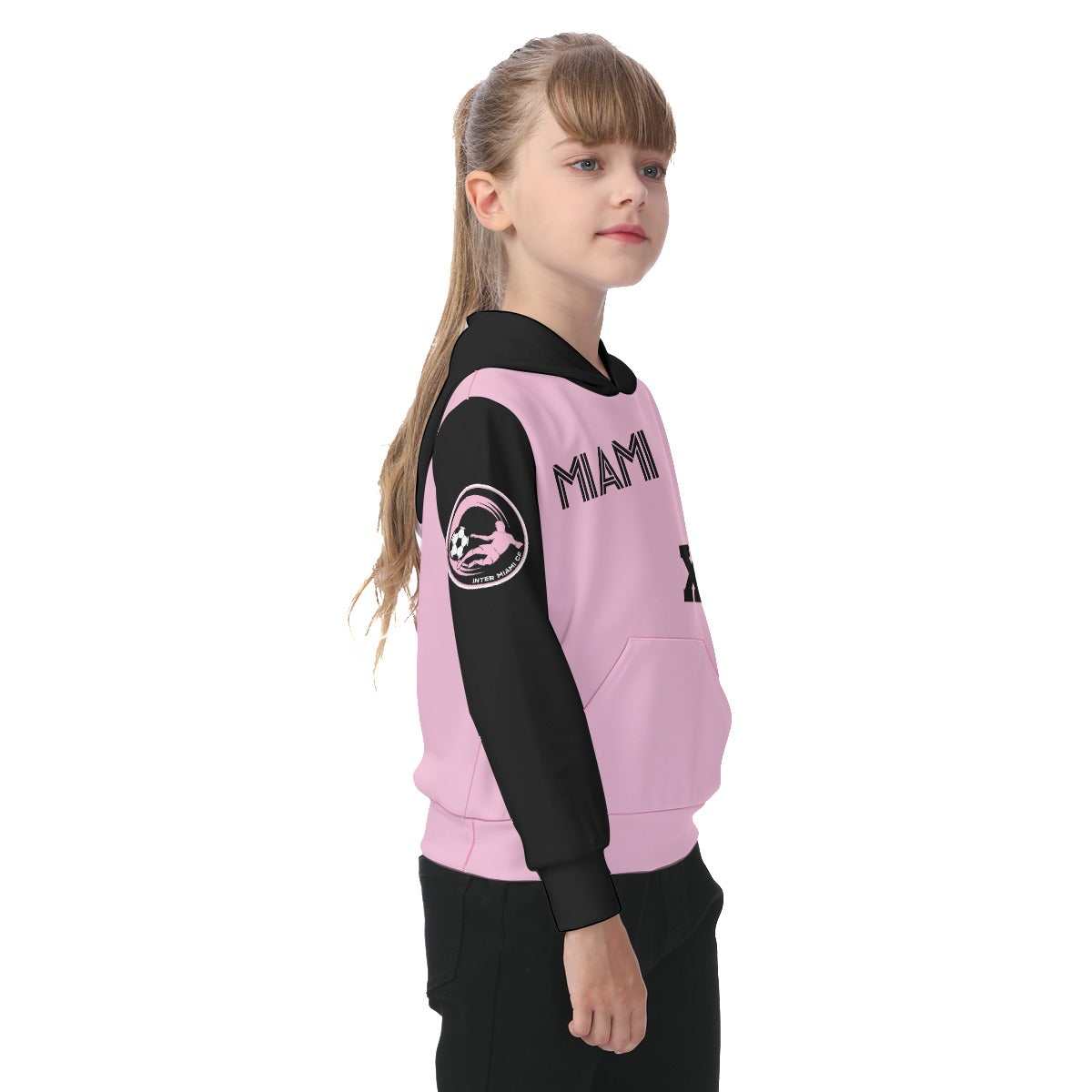 Youth Lionel Andres Messi Inter Miami Pink/Black Jersey Hoodie