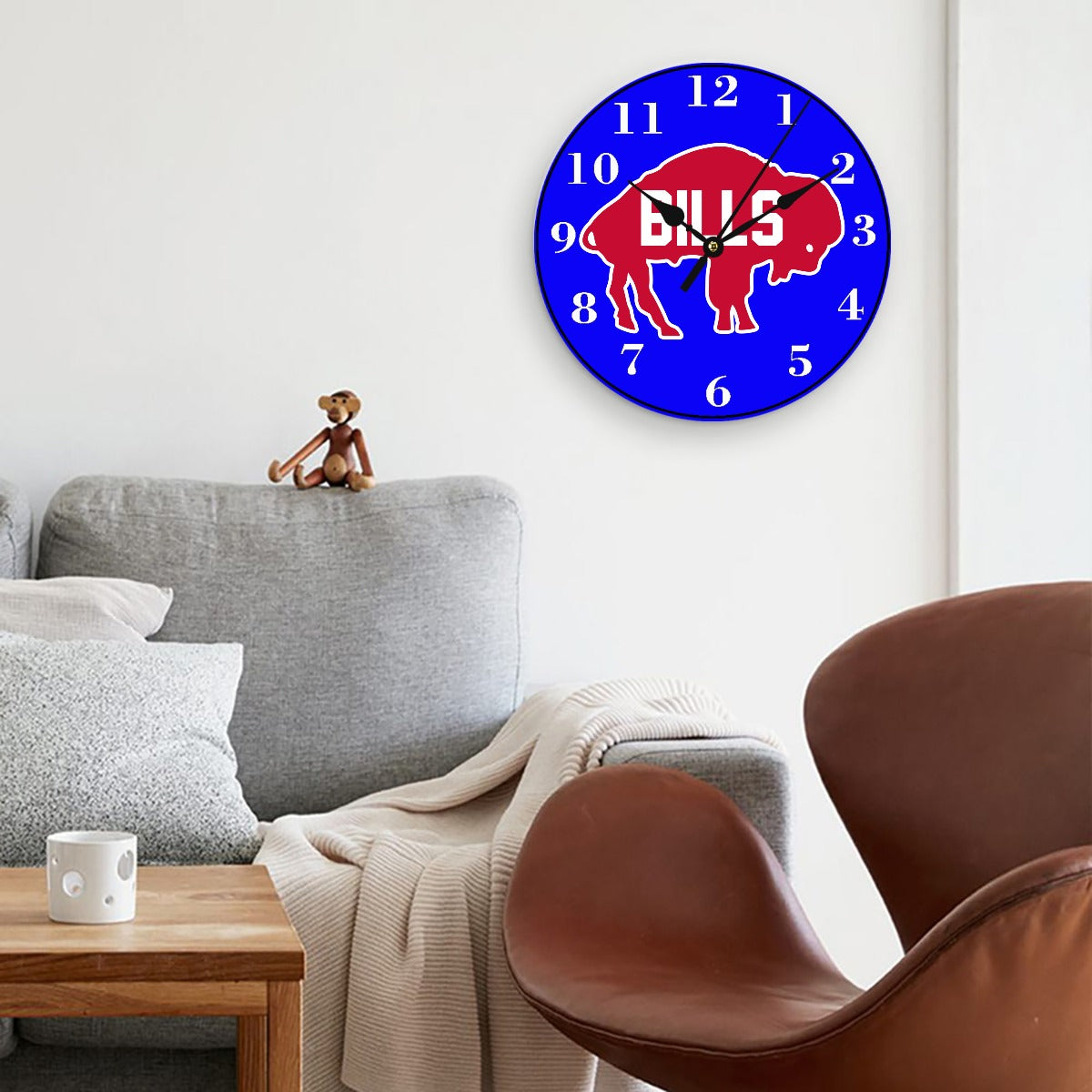 Buffalo Bills Old Logo Wooden Clock