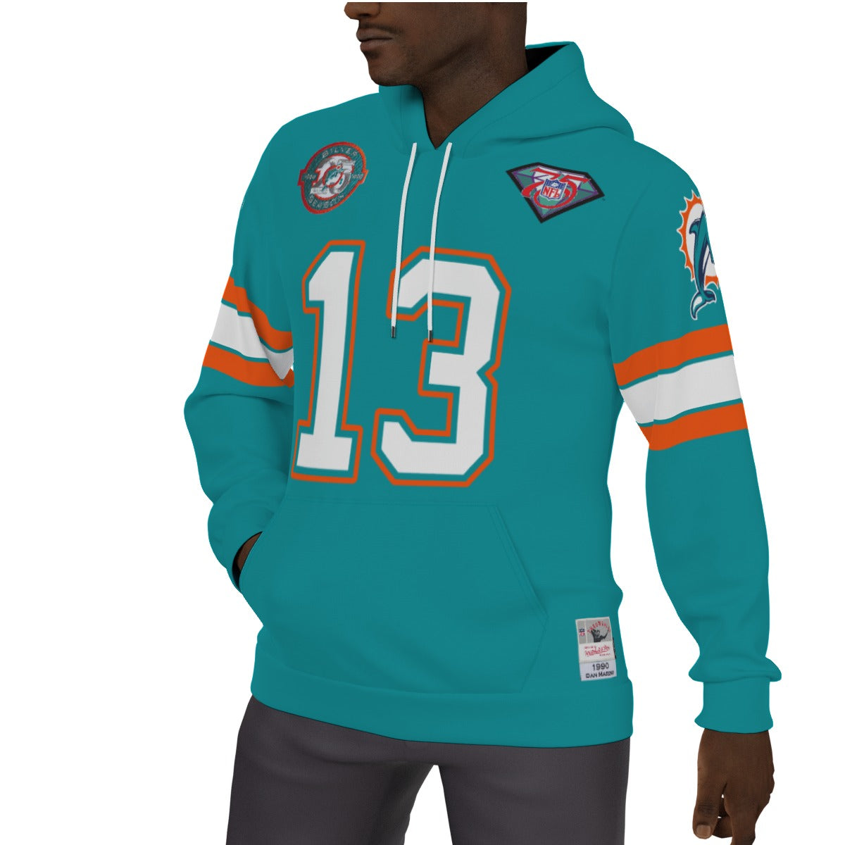 Dan Marino Fleeced Lined Mitchell and Ness Hoodie