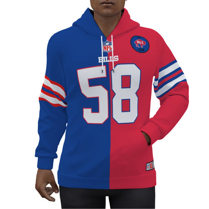 Buffalo Bills Matt Milano 1/2 1/2 Jersey Hoodie