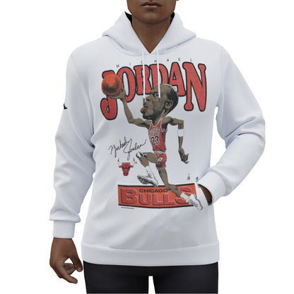 Michael Jordan Salem Old School White Hoodie Faded Style