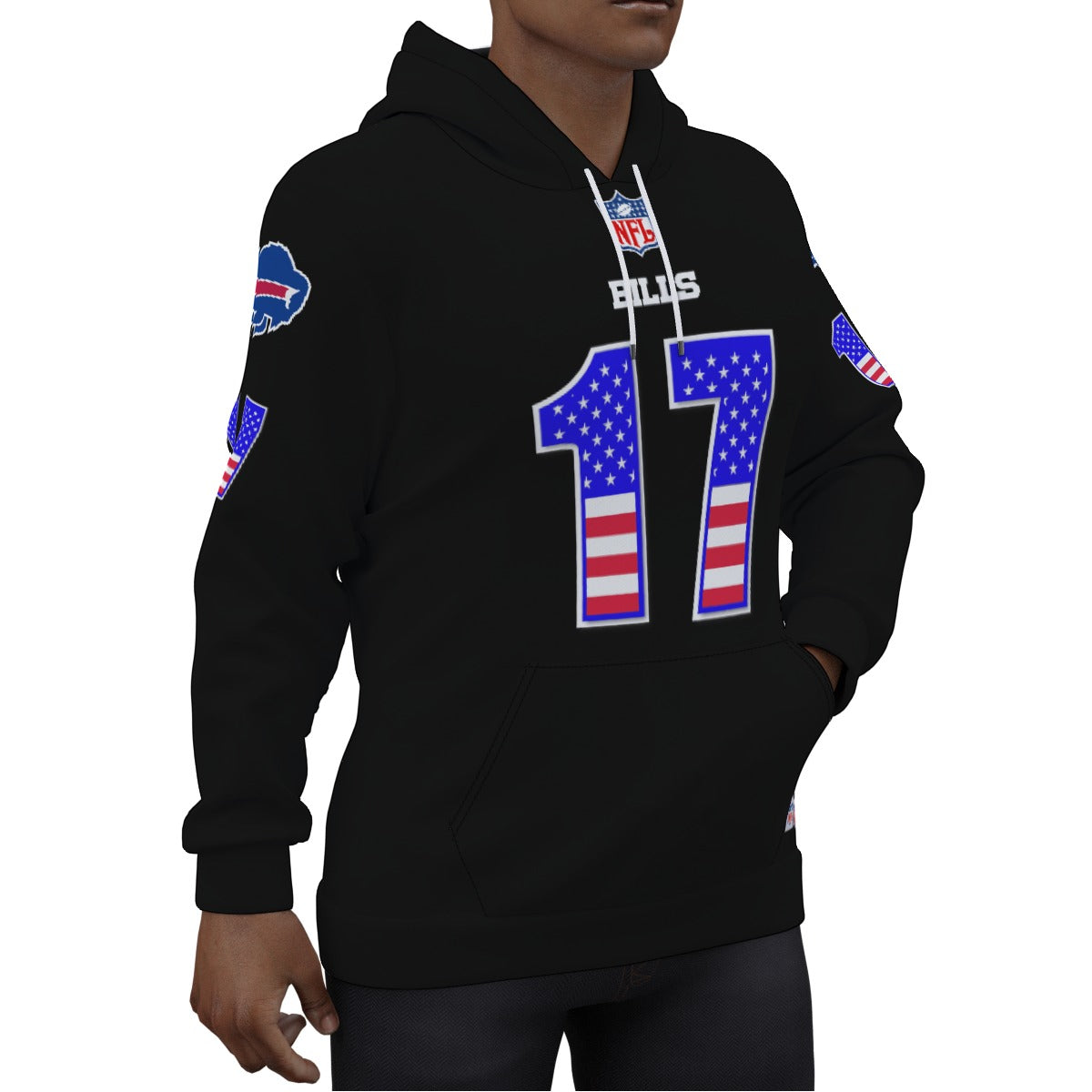 Josh Allen American Flag Buffalo Bills Jersey Hoodie