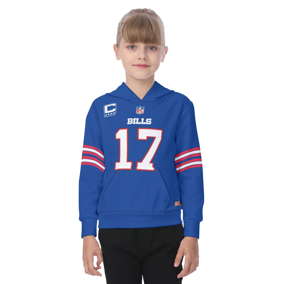 Youth Josh Allen Buffalo Bills Blue Jersey Hoodie