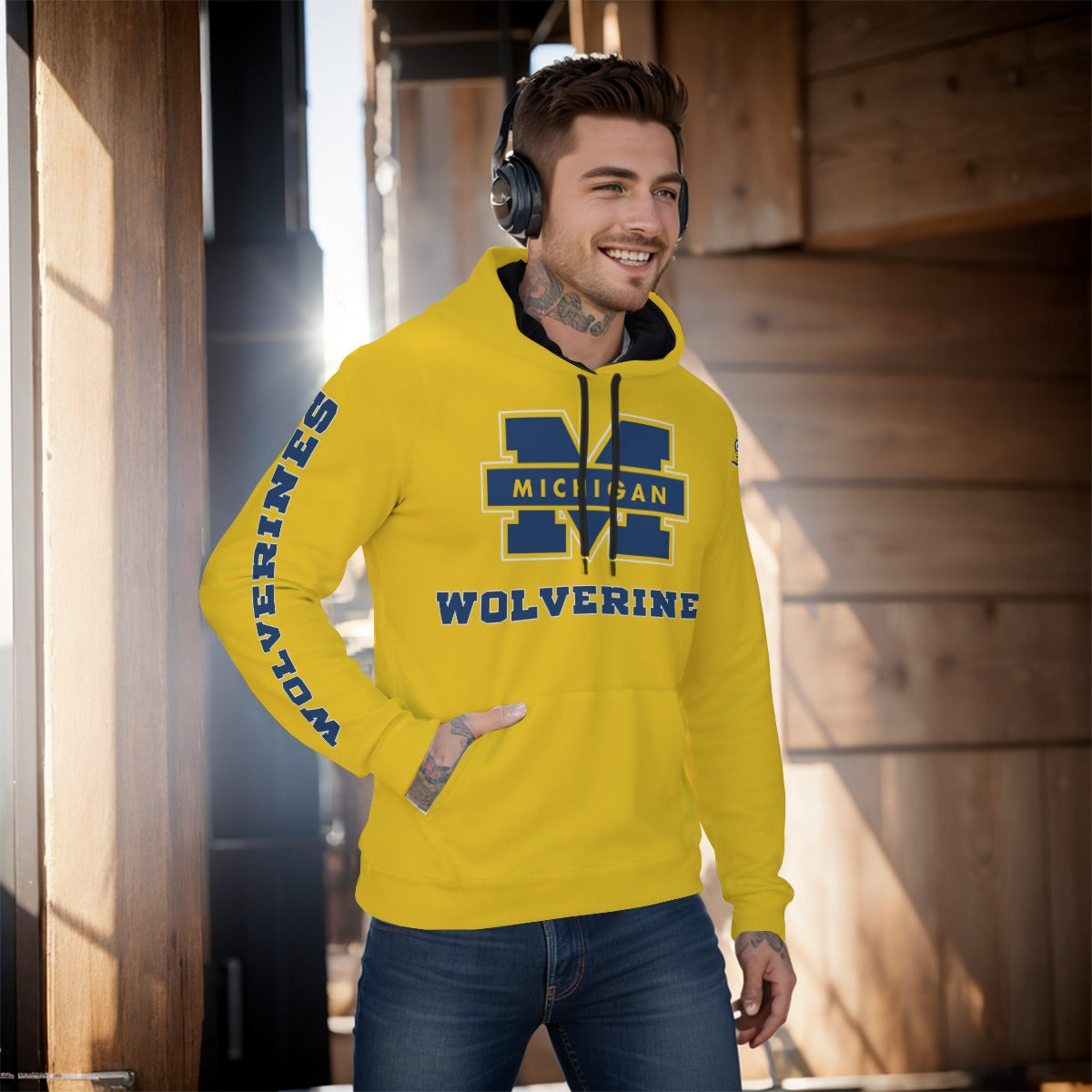 University of Michigan Wolverines Yellow Hoodie Version 2