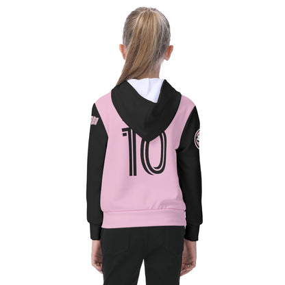 Youth Lionel Andres Messi Inter Miami Pink/Black Jersey Hoodie