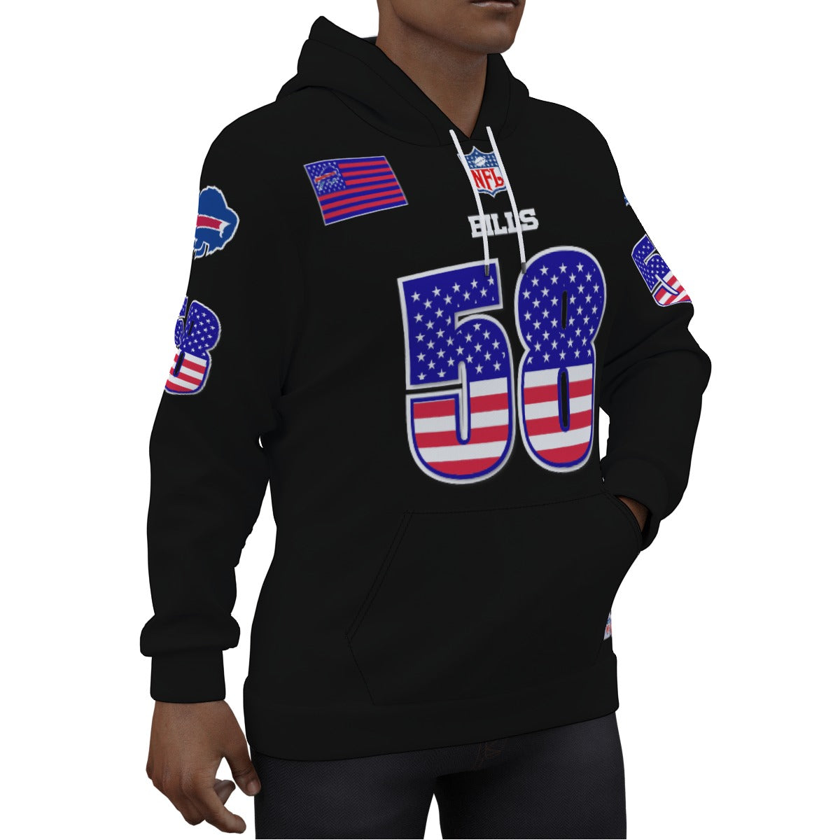 Matt Milano American Flag Buffalo Bills Jersey Hoodie