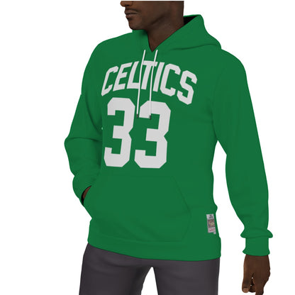 Larry Bird Green Celtics Fleeced Lined Jersey Hoodie