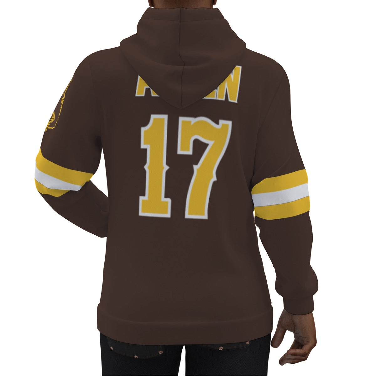 Josh Allen Brown Wyoming Brown Jersey Hoodie