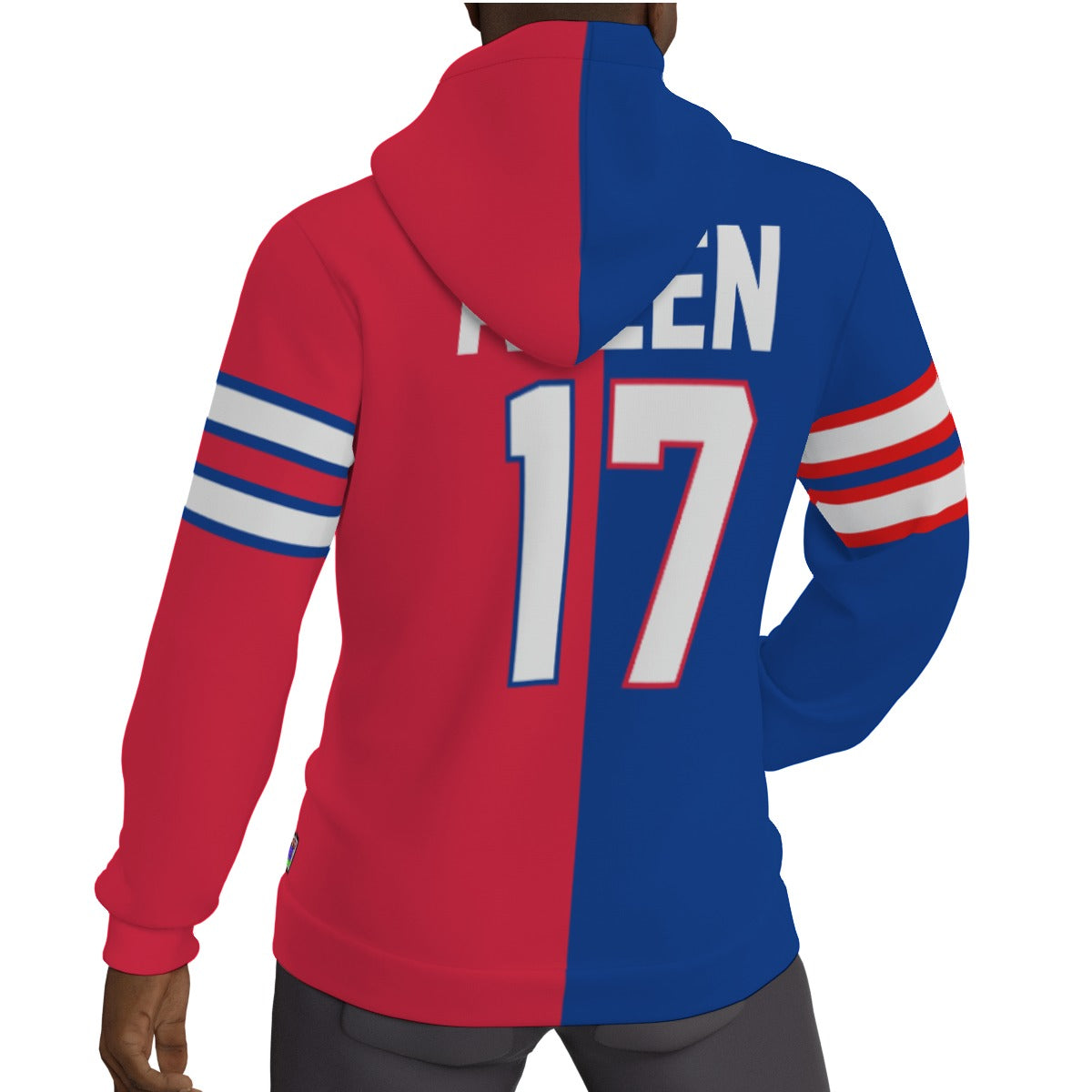 Josh Allen Buffalo Bills 1/2 1/2 Fleeced Lined Jersey Hoodie