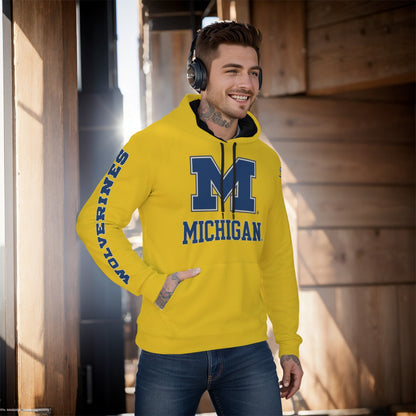 University of Michigan Wolverines Yellow Hoodie Version 1