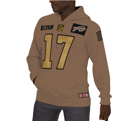 Josh Allen 2023 Salute To Service Fleeced Lined Jersey Hoodie