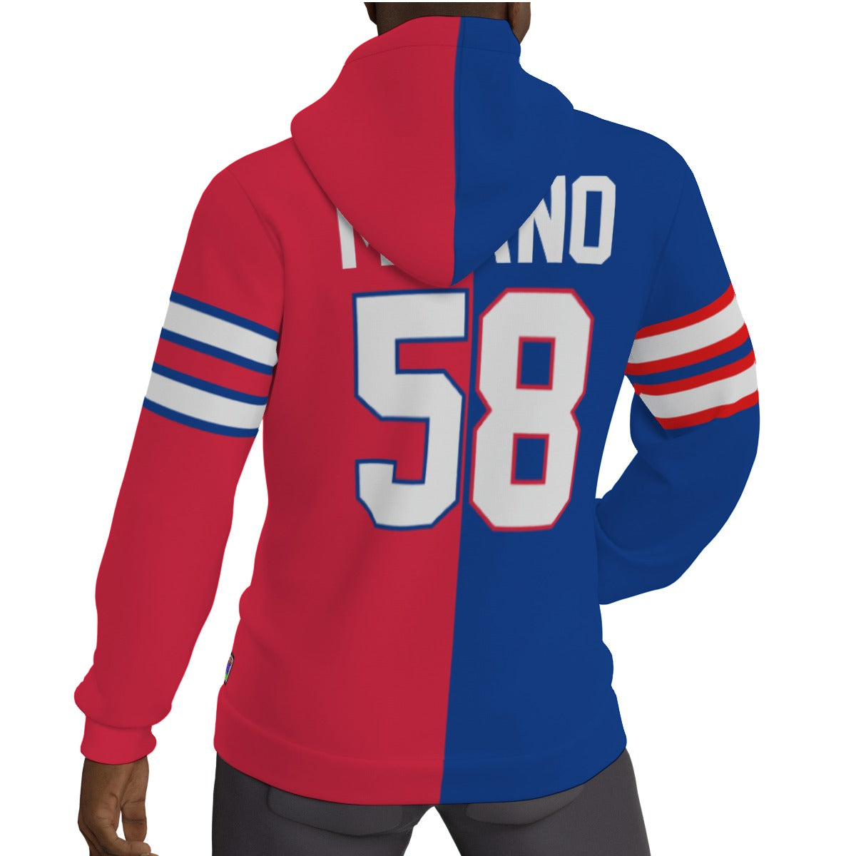 Fleeced Line Matt Milano 1/2 1/2 Jersey Hoodie Buffalo Bills