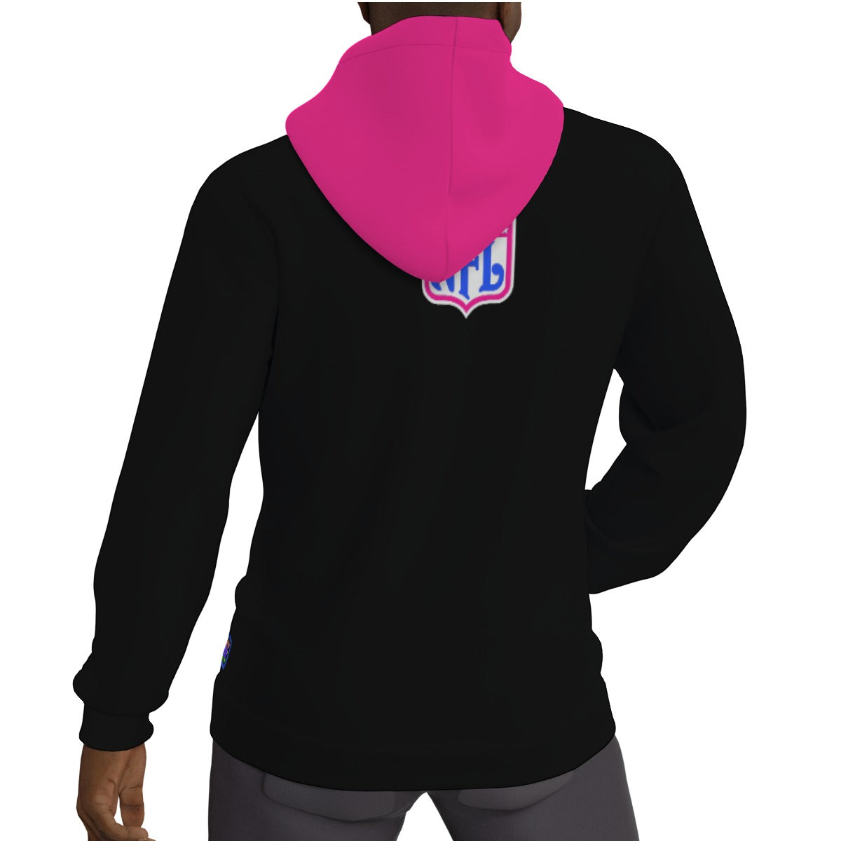 Hot Pink and Black Buffalo Bills Fleeced Lined Hoodie
