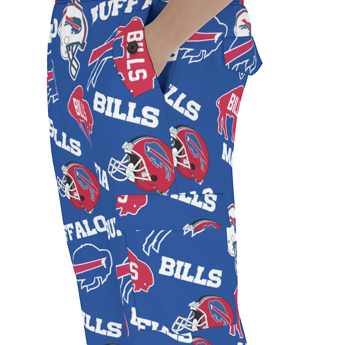 Buffalo Bills Collage Men's Pocket Cargo Pants