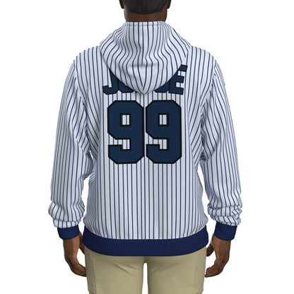 Aaron Judge Zipper Front Stripes Jersey Hoodie