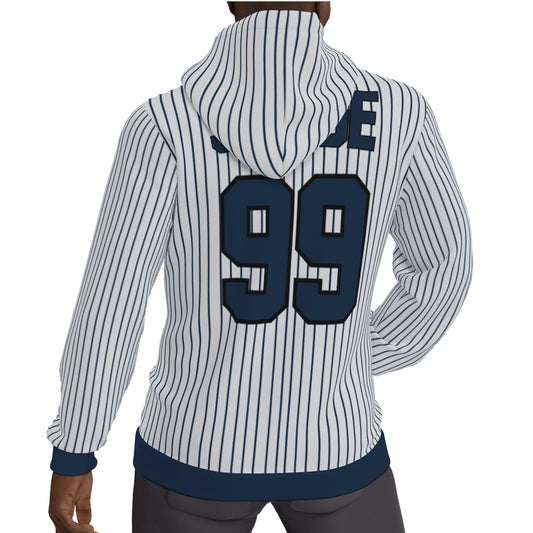 Aaron Judge New York Yankees Pin Striped Hoodie Fur Lined