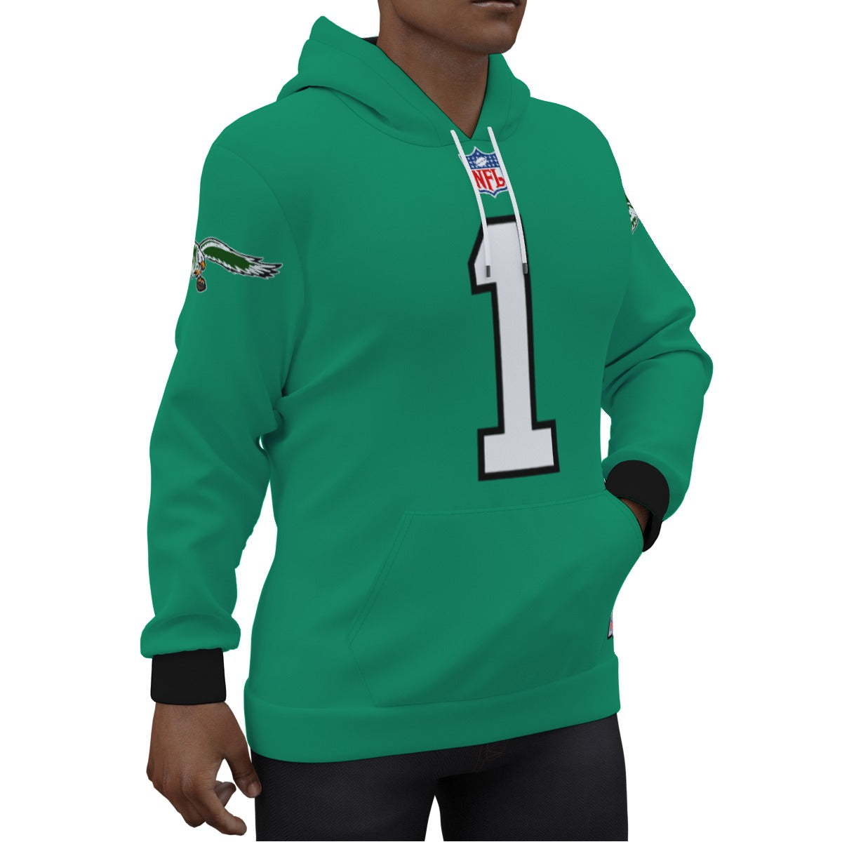 Jalen Hurts Kelly Green Philadelphia Eagles Jersey Hoodie